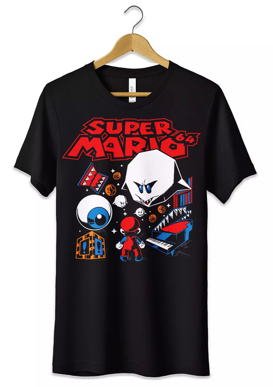 T-Shirt Maglietta Videogames Super Mario Nintendo 64-0